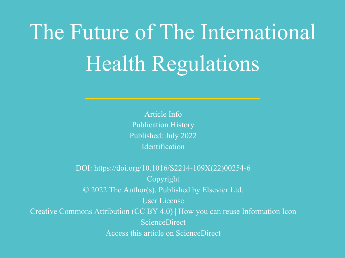 The future of the International Health Regulations