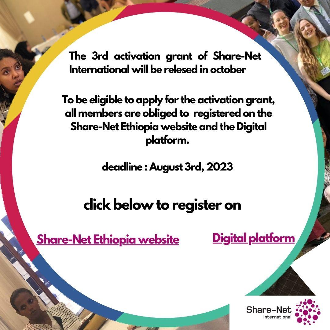 Register in Share-Net Ethiopia website and Share-Net International digital platform.
