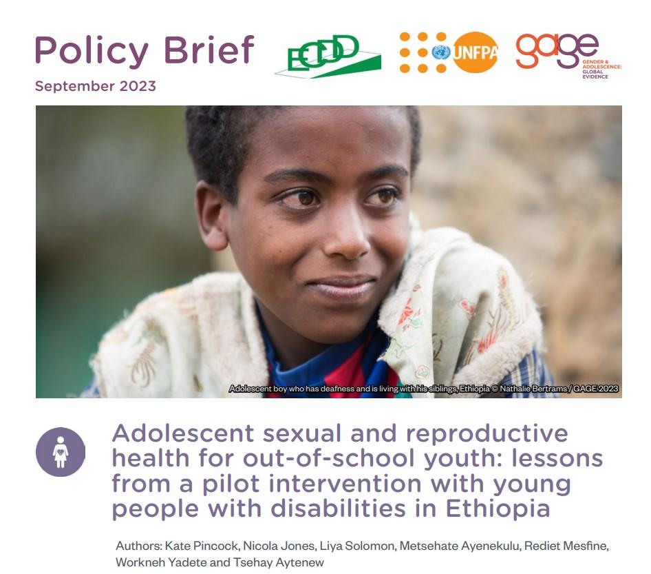 Adolescent sexual and reproductive  health for out-of-school youth: lessons  from a pilot intervention with young  people with disabilities in Ethiopia