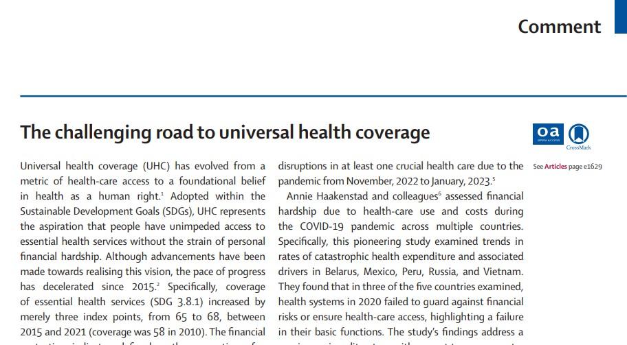 The challenging road to universal health coverage