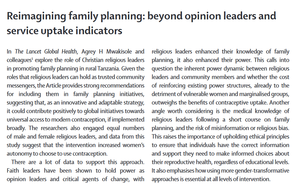 Reimagining family planning: beyond opinion leaders and service uptake indicators